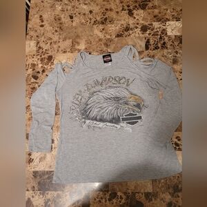 Harley-Davidson Silver Gray Long Sleeve Tee